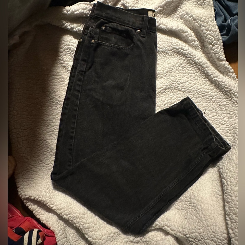 L.L bean vintage black straight leg denim pants